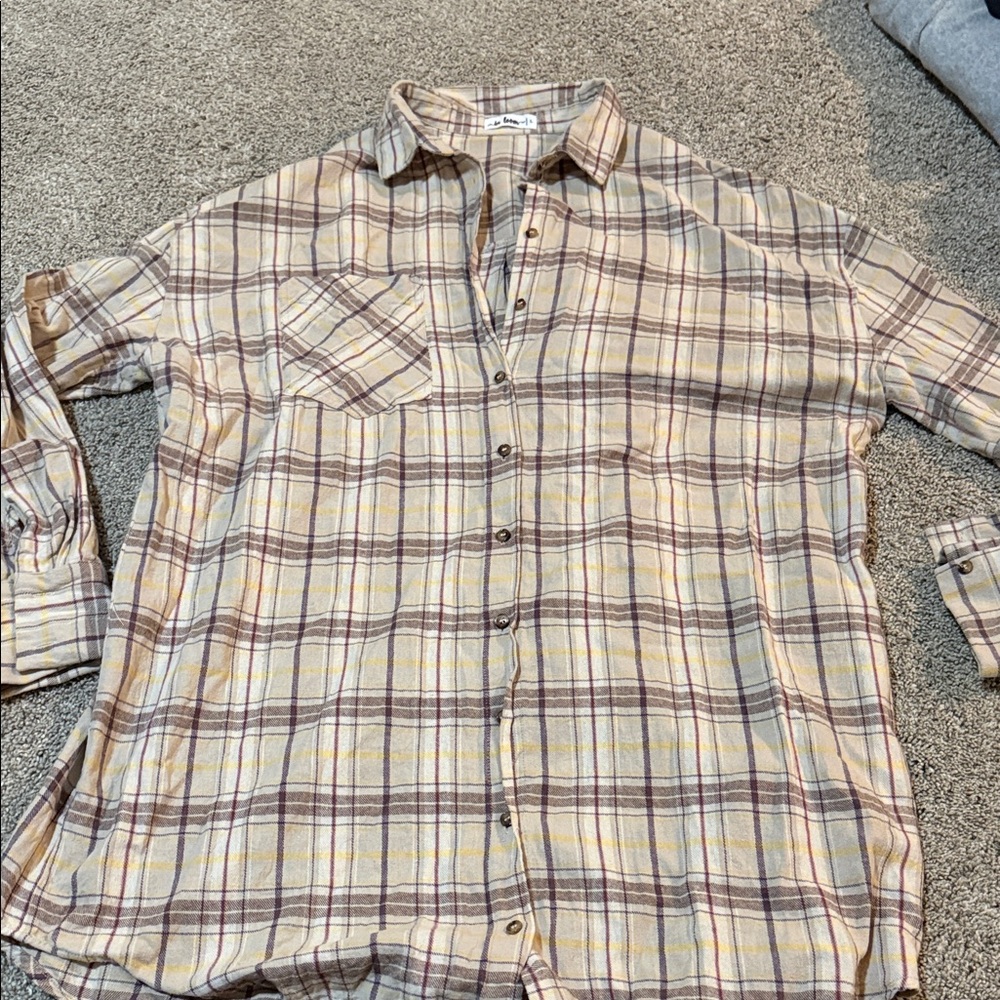 Plaid Beige and Brown Women’s flannel dress
